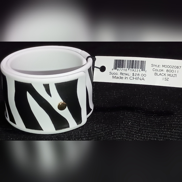Marc By Marc Jacobs Slap Bracelet Zebra Print Animal Print One Size NEW - Picture 1 of 6